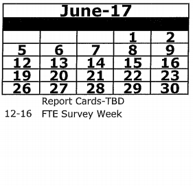 District School Academic Calendar for Fox Hollow Elementary School for June 2017