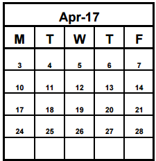 District School Academic Calendar for Palm Harbor Middle School for April 2017