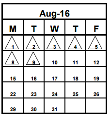 District School Academic Calendar for Pasadena Fundamental Elementary School for August 2016