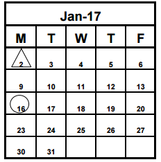 District School Academic Calendar for Pasadena Fundamental Elementary School for January 2017