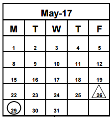 District School Academic Calendar for Pasadena Fundamental Elementary School for May 2017