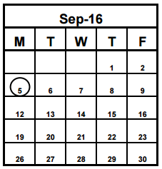District School Academic Calendar for Palm Harbor Middle School for September 2016