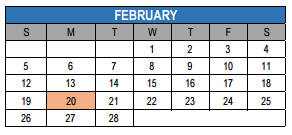District School Academic Calendar for Magdalena Middle for February 2017