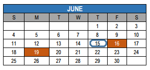 District School Academic Calendar for Magdalena Middle for June 2017