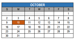 District School Academic Calendar for Magdalena Middle for October 2016