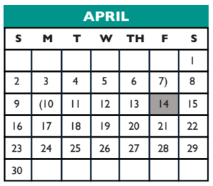 District School Academic Calendar for Cedar Valley Middle for April 2017