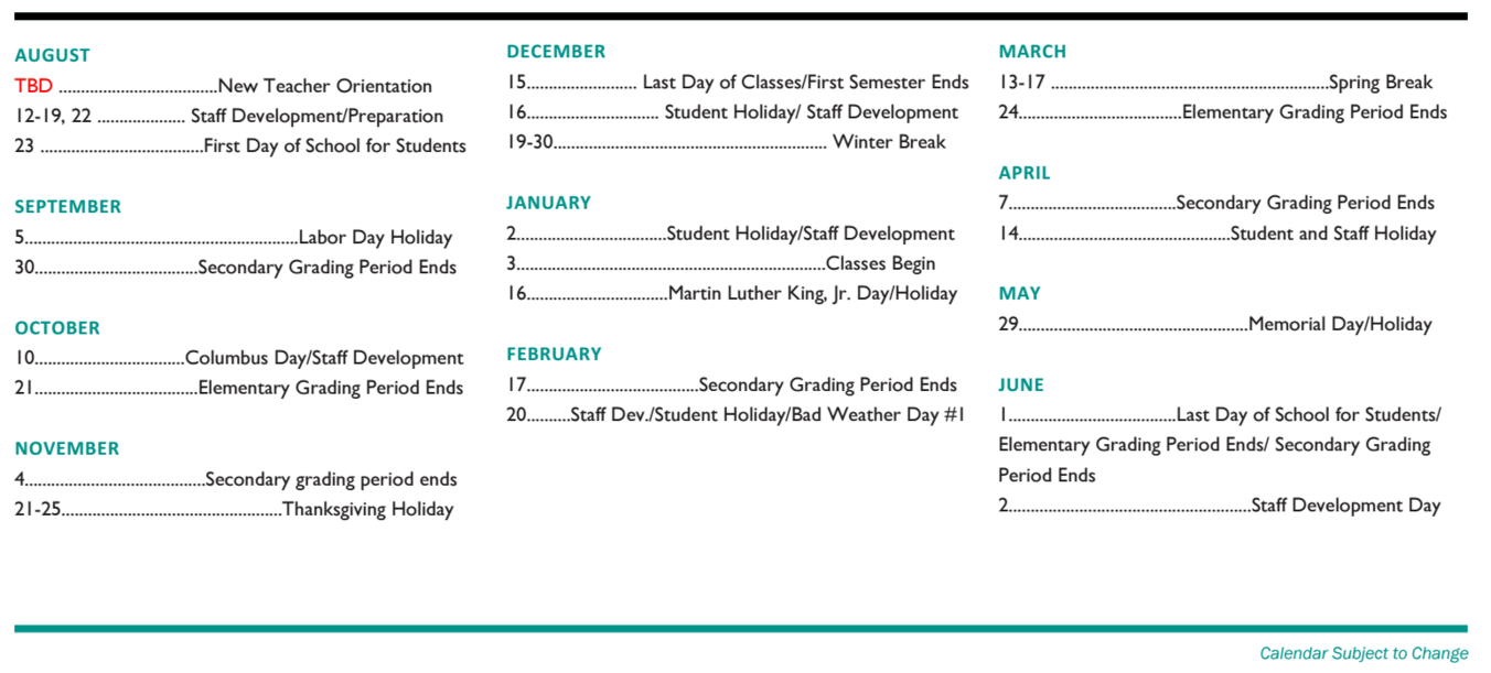 District School Academic Calendar Key for Kathy Caraway Elementary