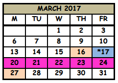 District School Academic Calendar for Indian Trails Middle School for March 2017