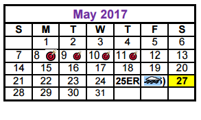 District School Academic Calendar for Wylie Middle for May 2017