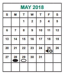 District School Academic Calendar for Albright Middle for May 2018