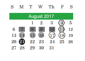 District School Academic Calendar for Allison Elementary for August 2017