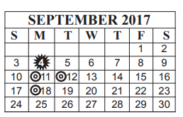 District School Academic Calendar for Price Elementary for September 2017