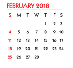 District School Academic Calendar for Driscoll Middle School for February 2018