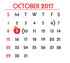 District School Academic Calendar for Driscoll Middle School for October 2017