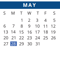 District School Academic Calendar for Kahla Middle School for May 2018