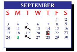 District School Academic Calendar for J J A E P for September 2017