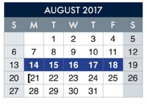 District School Academic Calendar for Nixon Elementary for August 2017