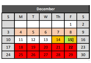 District School Academic Calendar for Parkview Elementary for December 2017