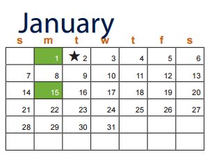 District School Academic Calendar for Ellison High School for January 2018