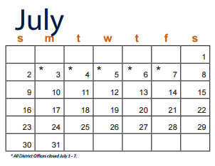 District School Academic Calendar for Ellison High School for July 2017