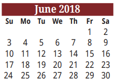 District School Academic Calendar for Liberty Memorial Middle School for June 2018