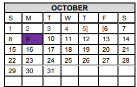 District School Academic Calendar for Mcallen High School for October 2017