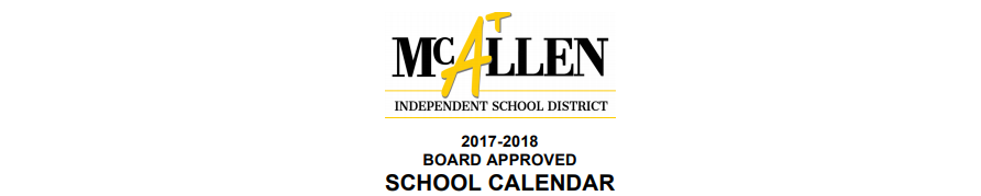 District School Academic Calendar for Mcallen High School