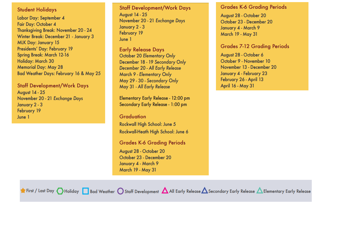 rockwall-high-school-school-district-instructional-calendar