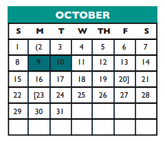 District School Academic Calendar for Cedar Valley Middle for October 2017