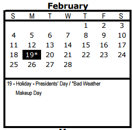 District School Academic Calendar for Whittier Middle for February 2018