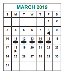 District School Academic Calendar for Albright Middle for March 2019