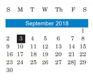 District School Academic Calendar for Mccallum High School for September 2018
