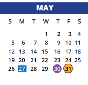 District School Academic Calendar for Postma Elementary School for May 2019