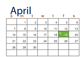 District School Academic Calendar for Ellison High School for April 2019