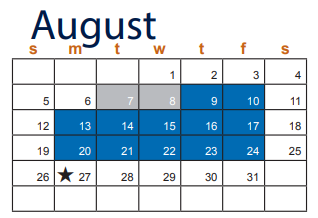 District School Academic Calendar for Ellison High School for August 2018