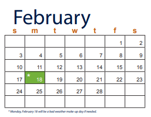 District School Academic Calendar for Ellison High School for February 2019