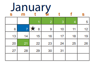 District School Academic Calendar for Ellison High School for January 2019