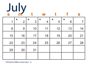 District School Academic Calendar for Ellison High School for July 2018