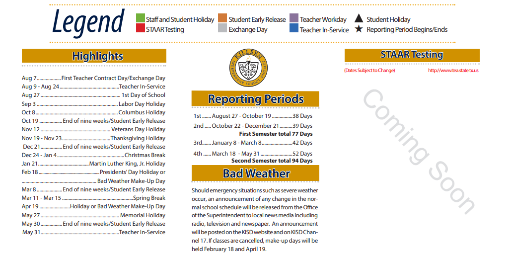 District School Academic Calendar Key for Ellison High School