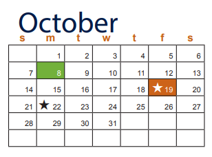 District School Academic Calendar for Ellison High School for October 2018