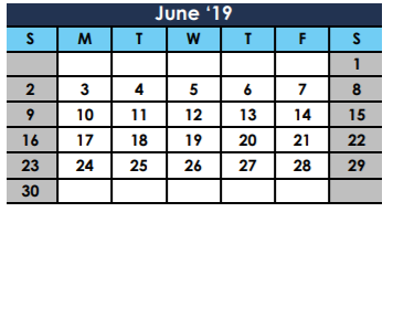 District School Academic Calendar for Thompson Intermediate for June 2019