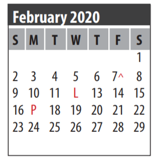 District School Academic Calendar for Creekside Intermediate for February 2020
