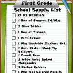 1st Grade School Supply List 2020