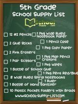 5th Grade School Supply List