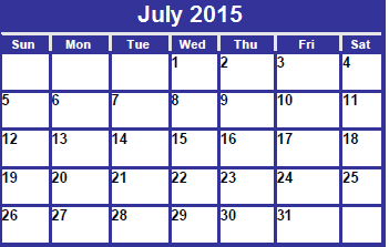District School Academic Calendar for Day Nursery Of Abilene for July 2015