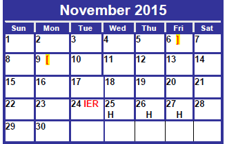 District School Academic Calendar for Madison Middle for November 2015