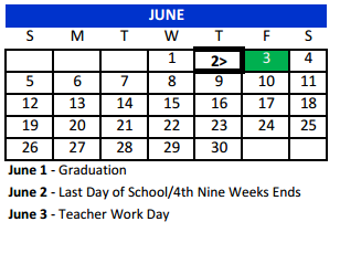 District School Academic Calendar for Howard Elementary for June 2016