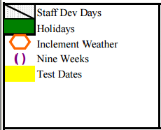 District School Academic Calendar Legend for Thompson Elementary School