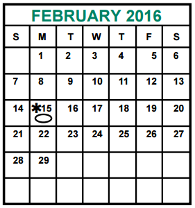 District School Academic Calendar for Youens Elementary School for February 2016