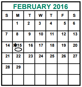 District School Academic Calendar for Alief Learning Ctr (k6) for February 2016
